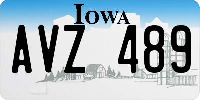 IA license plate AVZ489