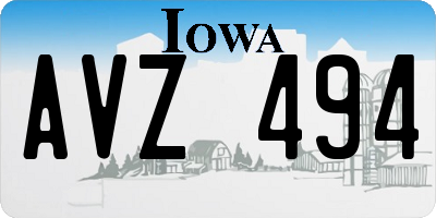 IA license plate AVZ494