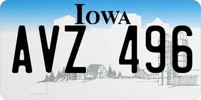 IA license plate AVZ496