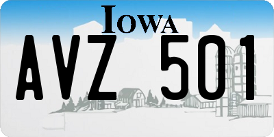 IA license plate AVZ501
