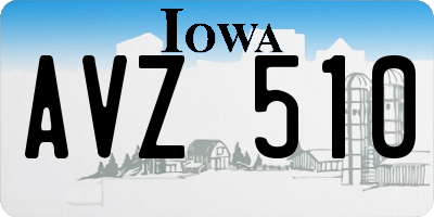 IA license plate AVZ510