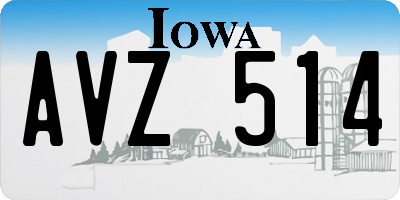 IA license plate AVZ514