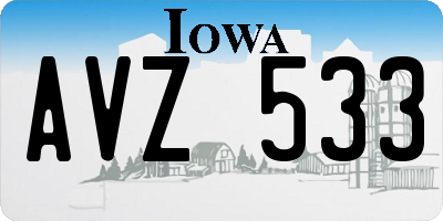 IA license plate AVZ533