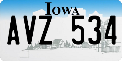 IA license plate AVZ534