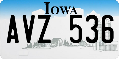 IA license plate AVZ536
