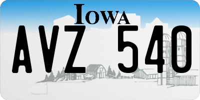 IA license plate AVZ540