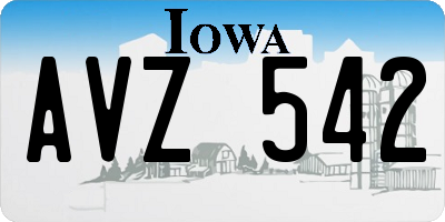 IA license plate AVZ542