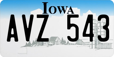 IA license plate AVZ543
