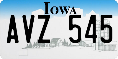 IA license plate AVZ545