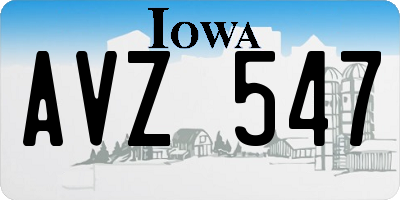 IA license plate AVZ547