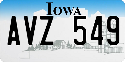 IA license plate AVZ549