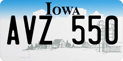 IA license plate AVZ550