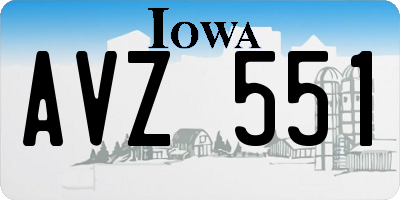 IA license plate AVZ551