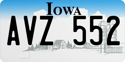 IA license plate AVZ552