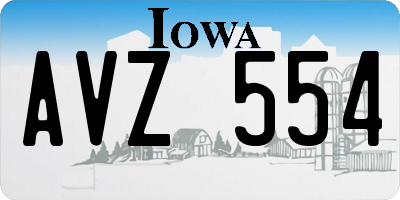 IA license plate AVZ554