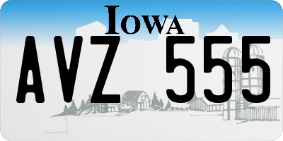 IA license plate AVZ555