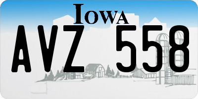 IA license plate AVZ558