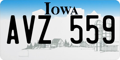 IA license plate AVZ559
