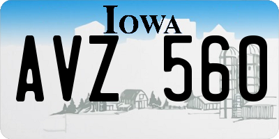 IA license plate AVZ560