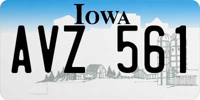 IA license plate AVZ561