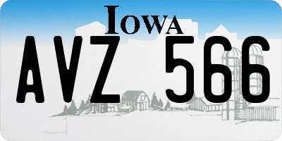 IA license plate AVZ566