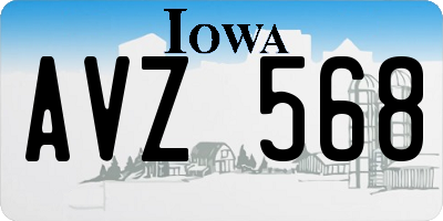 IA license plate AVZ568
