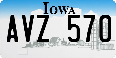 IA license plate AVZ570