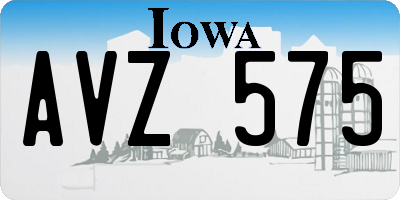 IA license plate AVZ575