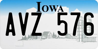 IA license plate AVZ576