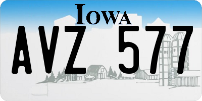 IA license plate AVZ577