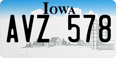 IA license plate AVZ578