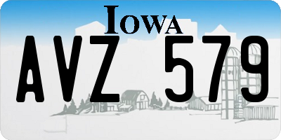 IA license plate AVZ579