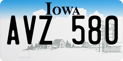 IA license plate AVZ580