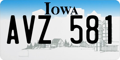 IA license plate AVZ581