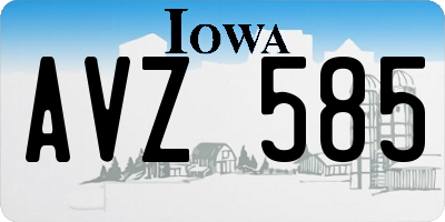 IA license plate AVZ585