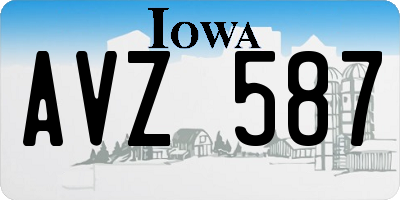 IA license plate AVZ587
