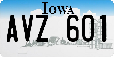 IA license plate AVZ601