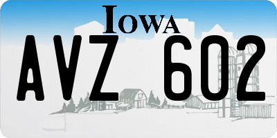 IA license plate AVZ602