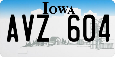IA license plate AVZ604