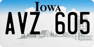 IA license plate AVZ605