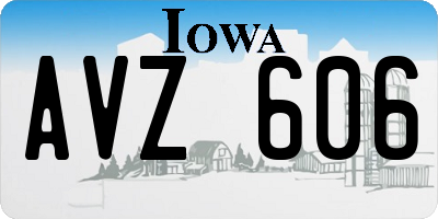 IA license plate AVZ606