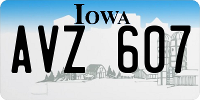 IA license plate AVZ607