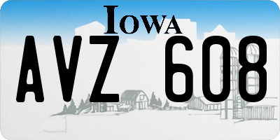 IA license plate AVZ608