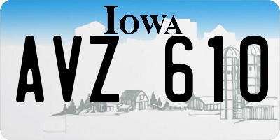 IA license plate AVZ610