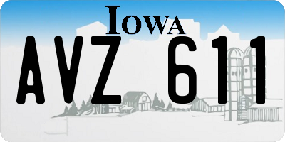 IA license plate AVZ611
