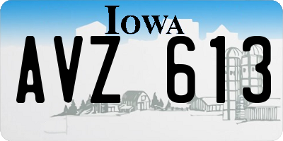 IA license plate AVZ613