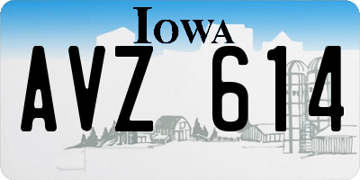 IA license plate AVZ614