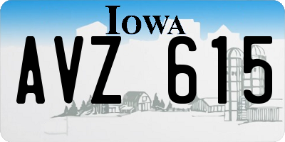 IA license plate AVZ615