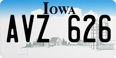 IA license plate AVZ626