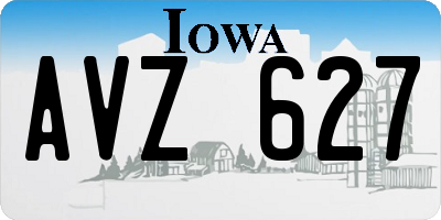 IA license plate AVZ627